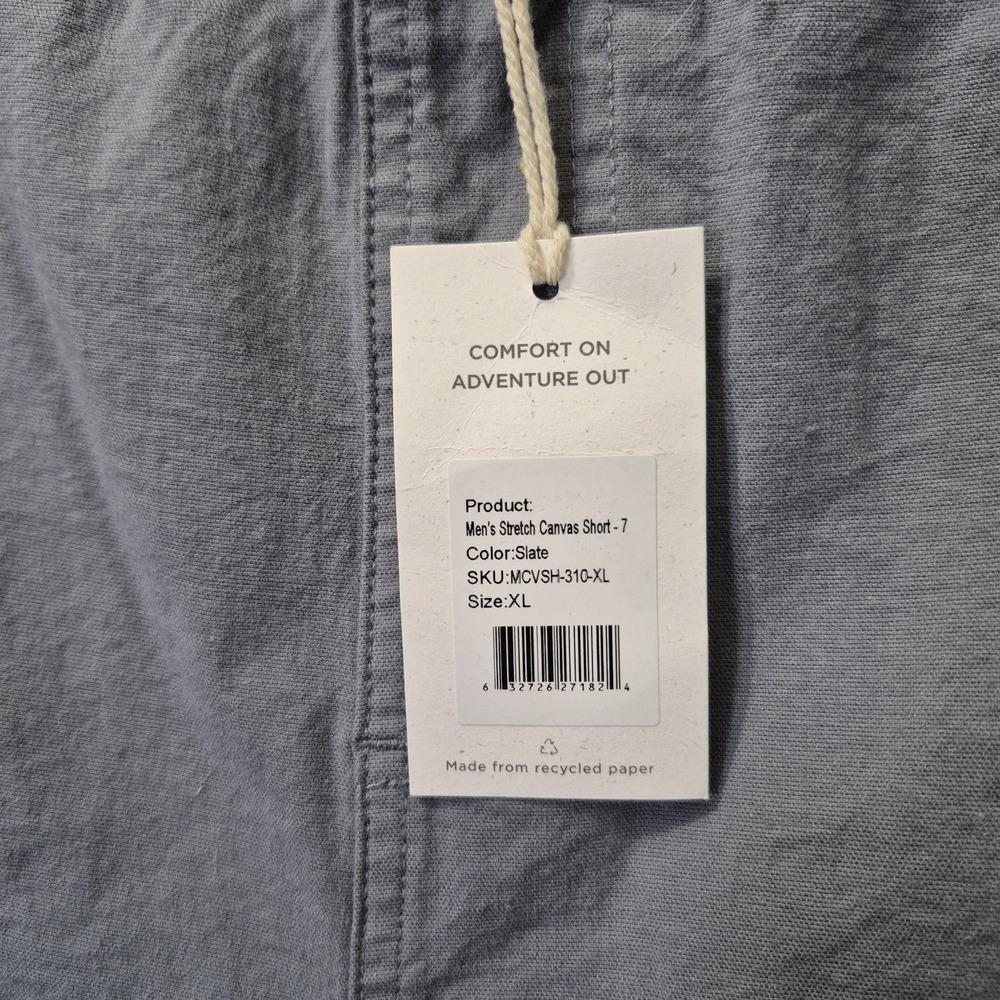 Free Fly Stretch Canvas Shorts Mens XL Gray 7 Inch Drawstring Bamboo Beach Skate - Picture 6 of 8